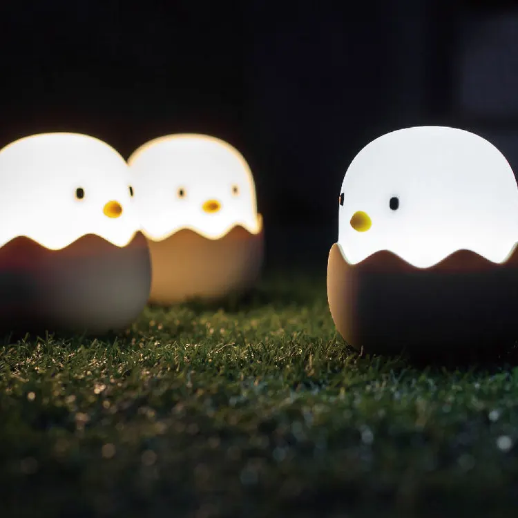 Baby Light Smart Sensor LED Silicone Egg Cartoon Lamp Chicken Night Light For Nursery Baby Kids Birthday Gift