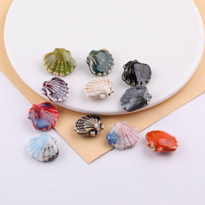 Cuentas de concha de cerámica de forma irregular con agujeros rectos para hacer pulseras, accesorios de joyería DIY - Product Image 2