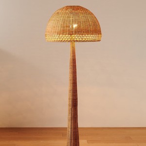 Lámpara de Pie con Forma de Hongo, Pantalla de Ratán Tejido, Fuente de Luz LED, Iluminación Decorativa para Sala de Estar, Hogar, Villa, Vestíbulo de Hotel - Product Image 4