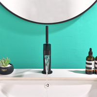 Robinet de lavabo en laiton à monter sur comptoir, 1 poignée, monotrou, cartouche céramique, design moderne, finition chromée, garantie 5 ans