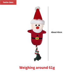 Nuovo cigolante Babbo Natale pupazzo di neve renna peluche Pet giocattolo con corda di Natale Squeaky cane giocattolo - Product Image 6