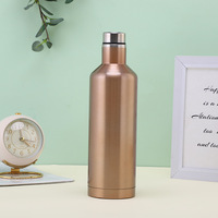 Thermos HZ avec logo personnalisé, bouteille à double paroi en métal, bouteille d'eau en acier inoxydable pour le sport et la gym, bouteille d'eau de 1000 ml