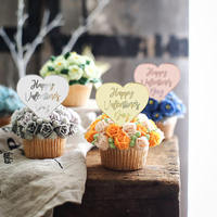 Acryl Happy Valentine's Day Herz Cupcake-Topper Verlobungs-Kuchendekoration für Geschenk-Party-Zubehör