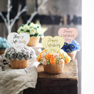 Decorazioni per Cupcake in Acrilico <span class=keywords><strong>a</strong></span> Forma <span class=keywords><strong>di</strong></span> Cuore per San Valentino, Decorazioni per Torte <span class=keywords><strong>di</strong></span> Fidanzamento, per Regali e Feste - Product Image 5