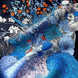 وشاح حريري جاهز للشحن 90*90 شالات ولف 14 وشاح يحمل علامة تجارية قماش حرير للوشاح مطبوع بألوان متعددة - Product Image 6