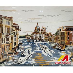 Custom high end in marmo naturale a getto d'acqua medaglione arte venezia intarsio pattern design per parete decorativo sfondo - Product Image 1