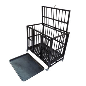 Yüksek görev lüks köpek kafesi <span class=keywords><strong>Modern</strong></span> hayvan kafesi ile çelik boru kulübesi katlanabilir kapalı/açık canlı taşıyıcı plastik tepsi ile - Product Image 1