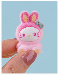 ของเล่นเด็กน่ารัก ตุ๊กตาบ้านนางฟ้า รูปปั้นแมวจิ๋ว งานปั้นสัตว์เคลือบกำมะหยี่ รูปปั้นแมวการ์ตูนสำหรับตกแต่งสวน - Product Image 6