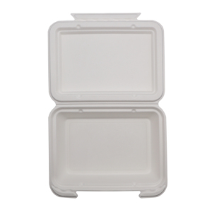 Caixa de Refeição para Viagem 9x6 de Bagaço, Livre de PFAS, Biodegradável, Tipo Clamshell, com Impressão de Logotipo Personalizada, Compostável, Segura para Micro-ondas, para QSR - Product Image 2