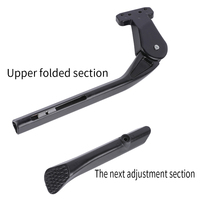 Béquille de vélo réglable en alliage d'aluminium durable pour VTT, vélo de neige ou pliant – Support latéral de stationnement – Pièce de cyclisme – Support de vélo