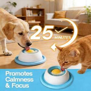 <b>Cats</b> Lick Bowl Slow <b>Feeder</b> Non-Slip Base Educational Toy Anxiety Relief Rotating Ball Customizable Durable Lick Toy Plastic - Product Image 4