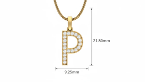 Trendy Natural Diamond Alphabet P Unisex Pendant Personalized Initial <b>Letter</b> <b>Gold</b> Jewelry with Real Diamonds Fine Jewelry - Product Image 2