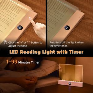 LED Book <b>Light</b> 2-in-1 3-color Stepless Dimming <b>Timer</b> for Reading 1-99 min Rechargeable Night <b>Light</b> Reading Lamp - Product Image 3