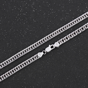 Cadena de eslabones cubanos para hombre, Collar de plata de ley 925 de 4mm/5mm/6mm, estilo hip hop, 4/5/6mm - Product Image 3