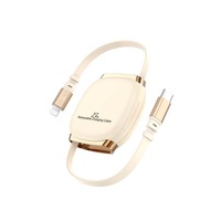 Câble de données USB Type-C tressé en PVC de 1 m, 100 W 5 A, rétractable, pour iPhone 17, chargeur portable, idéal pour le bureau et les déplacements – Vente Flash