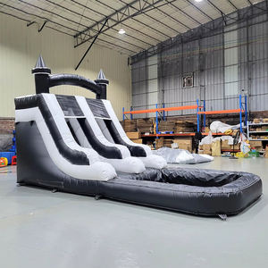 Tobogán blanco y negro, obstáculo inflable, salto, rebote, rebote, gran alquiler comercial, distribuidor mayorista - Product Image 2