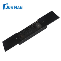 Enchufe de pared moderno de aleación de aluminio con toma de corriente integrada (US/EU/AU/CN), enchufe oculto deslizante para reuniones