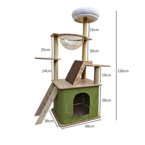 Kucing memanjat bingkai tempat tidur pohon semua dalam satu kayu 3 tingkat menggaruk <span class=keywords><strong>Post</strong></span> melompat Platform ruang kapsul tahan lama ramah lingkungan kecil - Product Image 6