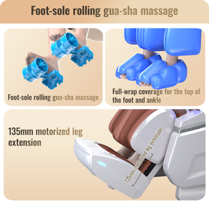 Sillón de Masaje con IA 4D, Reclinable de Cuerpo Completo, Portátil, Gravedad Cero, Riel <span class=keywords><strong>SL</strong></span>, Calefacción, Carga Inalámbrica USB - Product Image 4