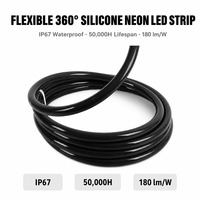 Bande LED néon flexible à 360 degrés, noir et blanc, IP67, silicone, DMX RGB/RGBW, programmable, lumière néon pleine couleur