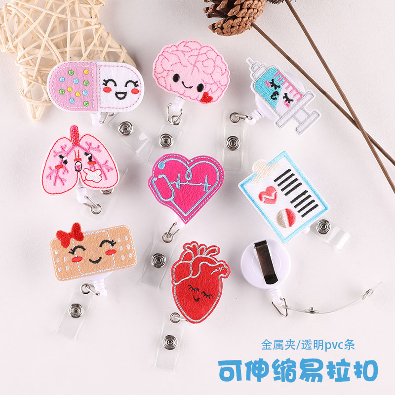 Медсестра, медицинская легко тянуть кнопку, пряжка для документов, выдвижная Пряжка, пружинная веревка, рабочая карточка, подвесная веревка, нагрудная карточка для сотрудников