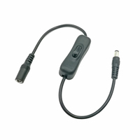 Cable de alimentación de CC DC 5,5mm * 2,1mm Cable de enchufe macho a hembra con encendido apagado en línea 304 interruptor Jack conector para tira de luz Led CCTV