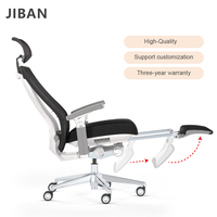 Chaise de bureau exécutive ergonomique moderne en maille, réglable, inclinable, avec repose-pieds, dossier haut et soutien lombaire pour la maison, le bureau ou l'atelier