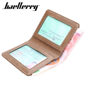 Baellerry Men's <b>Wallet</b> Slim PU Leather Card <b>Holder</b> Solid Color Fashionable Driver's License <b>Holder</b> - Product Image 2