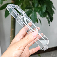 Coques de téléphone magnétiques transparentes antichoc avec logo pour iPhone 16 15 14 13 17 18 Pro Max