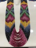 Colliers de haute qualité en perles multi-pierres précieuses, émeraudes, rubis, saphirs naturels, en forme de cœur, perles d'amour