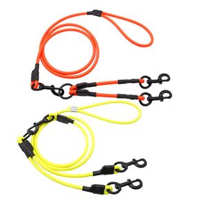 Muker, bidireccional, redondo, recubierto de Pvc, nailon, doble andador, correa ajustable, divisor de plomo, entrenador de perros, cables de cuerda, característica personalizada - Product Image 1