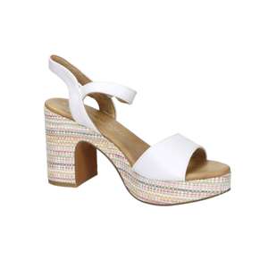 Sandales à talons pour femme Marco Tozzi, blanches, talon de 9 cm, taille 38, style plateforme - Product Image 2