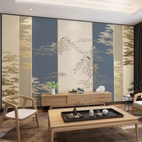 Nouveau style 2025, murale 3D personnalisée, imperméable, en tissu, pour mur TV d'hôtel, esthétique de la dynastie Song