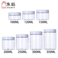 Pot en PET pour crème avec couvercle en plastique, qualité alimentaire, 100g, 120g, 150g, 200g, 250g, 300g, 350g
