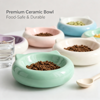 Bol à nourriture pour chien et chat en céramique moderne anti-étouffement ergonomique pour poisson, portable, étanche, utilisation en extérieur