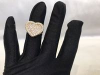 Trendy ring van roestvrij staal met cartoon-ontwerp, hartvormig frame met roze CZ diamanten, mode dames sieraden cadeau
