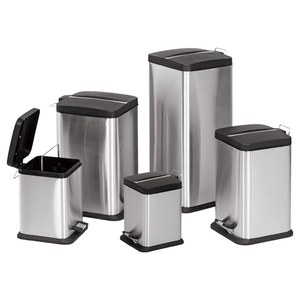 Cổ Điển Vuông Thép Thùng Rác <span class=keywords><strong>Bin</strong></span> Với Nắp Nhựa Và Bàn Đạp Chân Cho Phòng Khách Sạn Tái Chế Vật Liệu Thép Không Gỉ - Product Image 5