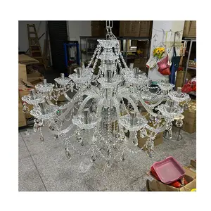 Factory Price 12+6 head Wedding Crystal Acrylic Chandelier Pendant Lights Ceiling Decoration Event Party