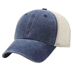 Vintage Washed Cotton Baseball Cap Distressed Embroidered Mesh Duckbill <b>Hat</b> With Soft Structured Crown <b>for</b> Sun Protection - Product Image 2