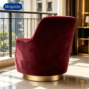 Elegante Sillón de Terciopelo con Base Dorada para Sala de Estar, Dormitorio y Vestíbulo - Product Image 3