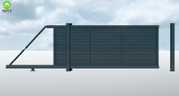 Porte en porte-à-faux électrique en alliage d'aluminium porte linéaire sans rail porte coulissante conception pour cour Villa école clôture Application