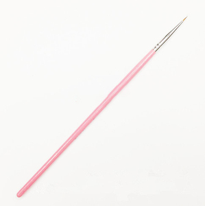 Pinceau de nail art en nylon à manche acrylique rose et vert, avec virole classique sertie, poils doux, pour peinture au gel - Product Image 6