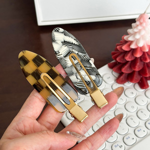 BELLEWORLD Soporte de fábrica Logotipo de color personalizado Nueva llegada Horquillas de moda para niñas Pinzas para el cabello gruesas de acetato sin curvas - Product Image 4