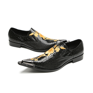 Broderie florale britannique métal bout pointu en cuir véritable hommes chaussures habillées grande taille fête de mariage chaussures formelles chaussures d'affaires - Product Image 6