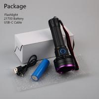 Linterna UV Portátil de Alta Potencia de 30W, 395nm/365nm, Linterna UV de Aluminio para Detectar Manchas de Mascotas, Escorpiones, Minerales y Dinero