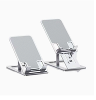 Support de téléphone de bureau en aluminium multi-pliable avec bras télescopique réglable en hauteur et base creuse pour dissipation thermique