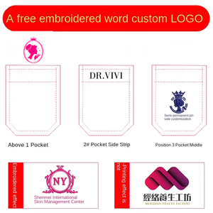 Camice Bianco da <span class=keywords><strong>Donna</strong></span> per Salone di Bellezza, Maniche Lunghe con Bordo Grigio, Medicina Tradizionale Cinese, Centro Benessere - Product Image 5