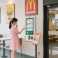 Kiosque de commande en libre-service de 27 pouces pour restaurants, imprimante avec scanner de code QR, kiosque de paiement tactile
