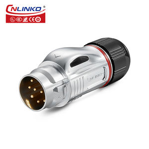 BD24 промышленный водонепроницаемый металлический женский штыревой разъем IP68 10 Pin штекер Кабельный разъем - Product Image 4