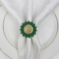 Anneaux de serviette en alliage de zinc motif cocotier et tournesol, très demandés